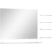 vidaXL Wandspiegel met 5 schappen 80x60 cm zilverkleurig