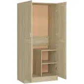 vidaXL Kledingkast Sonoma-eikenhout, 82,5 x 51,5 x 180 cm, houtvezel
