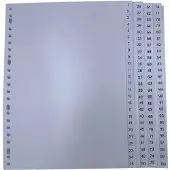 DULA Tabbladen plastic 1 tot 100 - Genummerd - A4 - Grijs - 23 gaten - PP