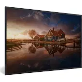 PosterMonkey Fotolijst incl. Poster - Zaanse schans - 90x60 cm - Posterlijst