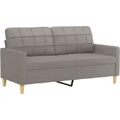 vidaXL Tweezitsbank 140 cm stof taupe