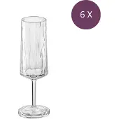 Koziol - Superglas Club No. 14 Champagneflute 100 ml Set van 6 stuks - Kunststof - Transparant