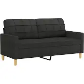 vidaXL Tweezitsbank 140 cm stof zwart