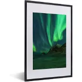 PosterMonkey Fotolijst incl. Poster - IJsland - Noorderlicht - Sterrenhemel - 40x60 cm - Posterlijst