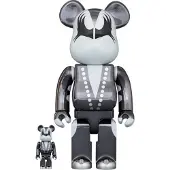 MEDICOM TOY 400% & 100% Bearbrick set - KISS Demon (Chrome ed.)