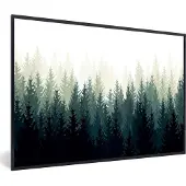 PosterMonkey Fotolijst incl. Poster - Bos - Bomen - Illustratie - 30x20 cm - Posterlijst