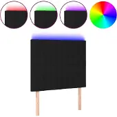 vidaXL Hoofdbord LED 90x5x118/128 cm stof zwart