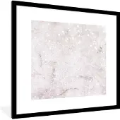 PosterMonkey Fotolijst incl. Poster - Marmer - Wit - Glitter - 40x40 cm - Posterlijst