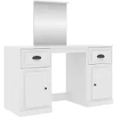 vidaXL Kaptafel met spiegel 130x50x132,5 cm wit