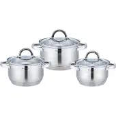 Cheffinger Kookpannenset RVS Met Glazen Deksels - 6-delig