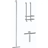 Guido Gusto Douche accessoiresset inclusief vloerwisser - douchewisser en doucherek chroom