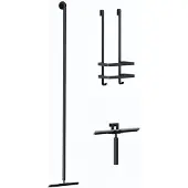 Guido Gusto Douche accessoiresset inclusief vloerwisser - douchewisser en doucherek mat zwart