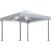vidaXL Prieel met LED-lichtslinger 300x300 cm aluminium crèmekleurig