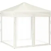 vidaXL Partytent inklapbaar met zijwanden 2x2 m crèmekleurig
