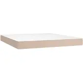 vidaXL Pocketveringmatras, medium, cappuccino, 180x200x20 cm, kunstleer