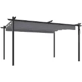 vidaXL Paviljoen met uitschuifbaar dak, 4x3 meter, antraciet