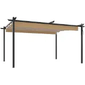 vidaXL Tuinprieel met uittrekbaar dak 4x3 m taupe