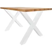 Dimehouse Eettafel Rover eikenhout 200x100 X-poot wit