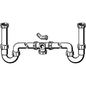 Viega Dubb.Afvoerverb.Met 2 Sifons 1 1/2"X40 Wit 120054