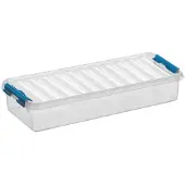 Sunware - Q-line opbergbox 2,5L transparant blauw - 38,8 x 14,2 x 6,5 cm