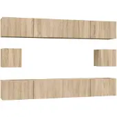 vidaXL 6-delige Tv-meubelset bewerkt hout sonoma eikenkleurig