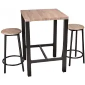 AC-DÉCO - Hoge Bartafel met 2 ronde Krukken