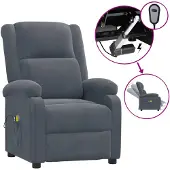 vidaXL Massagestoel elektrisch fluweel donkergrijs