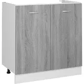 vidaXL Onderkast voor spoelbak, model Lyon, grijs Sonoma, 80x46x81,5 cm, van houtvezel