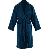 Tiseco Home Studio - Badjas DELUX - 100% katoen - 370 g/m² - badstof - unisex- riem en zakken - S/M - Donkerblauw