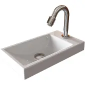 Sjithouse Furniture Alfa keramische fontein glans wit 1 kraangat