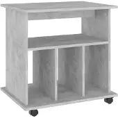 vidaXL Rolkast 60x45x60 cm bewerkt hout betongrijs