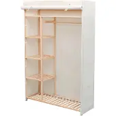 vidaXL Kledingkast stof en grenenhout 110x40x170 cm