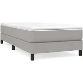 vidaXL Boxspring bed 90x200 cm stof lichtgrijs