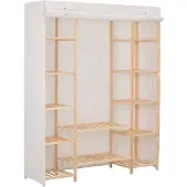 vidaXL Garderobekast, wit, 135 x 40 x 170 cm, stof