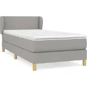 vidaXL Boxspring met matras stof lichtgrijs 80x200 cm