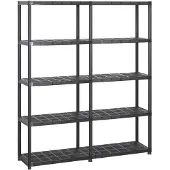 vidaXL Opbergrek 5-laags 142x38x170 cm kunststof zwart