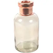 Countryfield Bloemenvaas Firm Bottle - transparant beige/koper - glas - D10 x H21 cm - Vazen