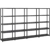 vidaXL Opbergrek 5-laags 284x38x170 cm kunststof zwart