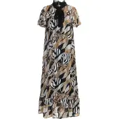 Faina Blousejurk sand / zwart / wit