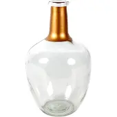 Countryfield Bloemenvaas Firm Big Bottle - helder transparant/koper - glas - D18 x H30 cm - Vazen