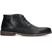 Manfield Zwarte leren veterboots | Maat 46