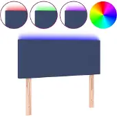 vidaXL Hoofdbord LED 90x5x78/88 cm stof blauw