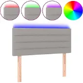 vidaXL Hoofdbord LED 90x5x78/88 cm stof lichtgrijs