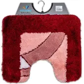Wicotex - Toiletmat Bordeaux - Antislip onderkant - WC mat met uitsparing - Afmeting 50x60cm