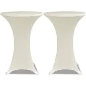 vidaXL Statafelhoes Stretch Ø80cm Crème (2 stuks)