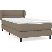 vidaXL Boxspring met matras stof taupe 100x200 cm
