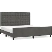 vidaXL Bedframe met hoofdeinde fluweel donkergrijs 180x200 cm