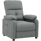vidaXL Massagestoel stof donkergrijs