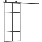 vidaXL Schuifdeur met beslag 90x205 cm ESG-glas en aluminium