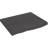 vidaXL Wastafelblad 60x50x(2-4) cm behandeld massief hout donkerbruin